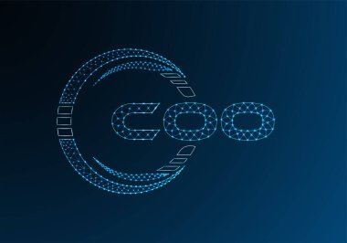 COO düşük poli harfli logo vektör tasarımı. COO düşük poli logo tasarımı. 