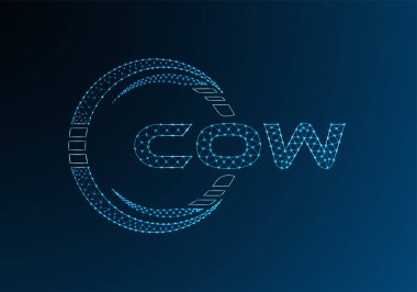 COW düşük poli harfli logo vektör tasarımı. İneklerin düşük poli logosu tasarımı. 