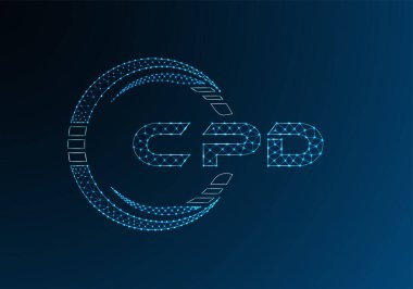 Şikago Emniyeti düşük poli harfli logo vektör tasarımı. CPD düşük poli logo tasarımı. 