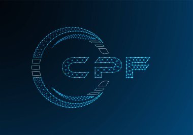 CPF düşük poli harfli logo vektör tasarımı. CPF düşük poli logo tasarımı. 