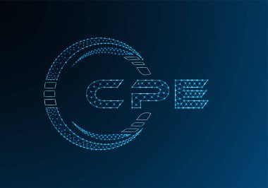 CPE düşük poli harfli logo vektör tasarımı. CPE düşük poli logo tasarımı. 