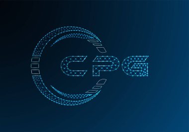 CPG düşük poli harfli logo vektör tasarımı. CPG düşük poli logo tasarımı. 