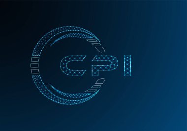 CPI düşük poli harfli logo vektör tasarımı. CPI düşük poli logo tasarımı. 