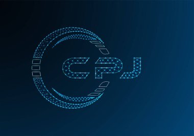 CPJ düşük poli harfli logo vektör tasarımı. CPJ düşük poli logo tasarımı. 