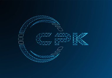 CPK düşük poli harfli logo vektör tasarımı. CPK düşük poli logo tasarımı. 