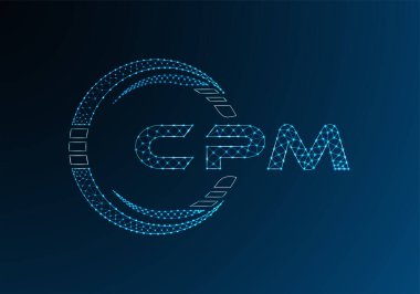 CPM düşük poli harfli logo vektör tasarımı. CPM düşük poli logo tasarımı. 