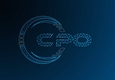 CPO düşük poli harfli logo vektör tasarımı. CPO düşük poli logo tasarımı. 