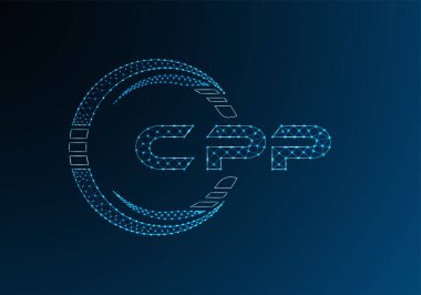 CPP düşük poli harfli logo vektör tasarımı. CPP düşük poli logo tasarımı. 