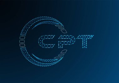 CPT düşük poli harfli logo vektör tasarımı. CPT düşük poli logo tasarımı. 