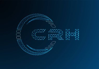 CRH düşük poli harfli logo vektör tasarımı. CRH düşük poli logo tasarımı. 