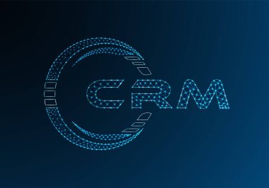 CRM düşük poli harfli logo vektör tasarımı. CRM düşük poli logo tasarımı. 