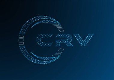 CRV düşük poli harfli logo vektör tasarımı. CRV düşük poli logo tasarımı. 