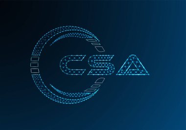 CSA düşük poli harfli logo vektör tasarımı. CSA düşük poli logo tasarımı. 