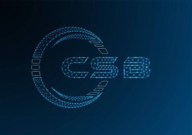 CSB düşük poli harfli logo vektör tasarımı. CSB düşük poli logo tasarımı. 