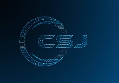 CSJ düşük poli harfli logo vektör tasarımı. CSJ düşük poli logo tasarımı. 