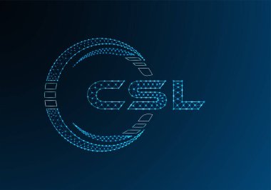 CSL düşük poli harfli logo vektör tasarımı. CSL düşük poli logo tasarımı. 
