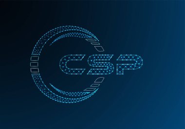 CSP düşük poli harfli logo vektör tasarımı. CSP düşük poli logo tasarımı. 