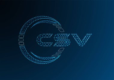 CSV düşük poli harfli logo vektör tasarımı. CSV düşük poli logo tasarımı. 