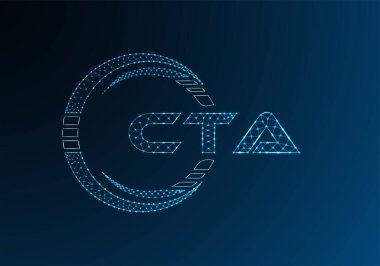 CTA düşük poli harfli logo vektör tasarımı. CTA düşük poli logo tasarımı. 