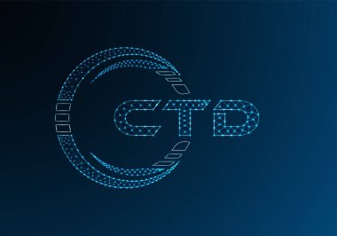 CTD düşük poli harfli logo vektör tasarımı. CTD düşük poli logo tasarımı. 