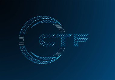 CTF düşük poli harfli logo vektör tasarımı. CTF düşük poli logo tasarımı. 