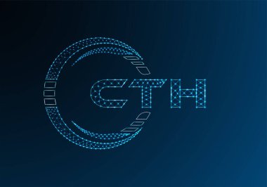 CTH düşük poli harfli logo vektör tasarımı. CTH düşük poli logo tasarımı. 