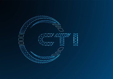 CTI düşük poli harfli logo vektör tasarımı. CTI düşük poli logo tasarımı. 