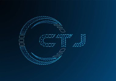 CTJ düşük poli harfli logo vektör tasarımı. CTJ düşük poli logo tasarımı. 