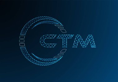 CTM düşük poli harfli logo vektör tasarımı. CTM düşük poli logo tasarımı. 