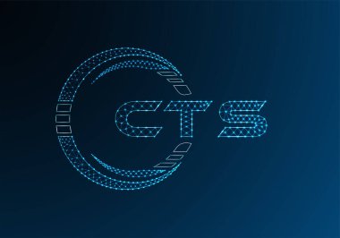 CTS düşük poli harfli logo vektör tasarımı. CTS düşük poli logo tasarımı. 