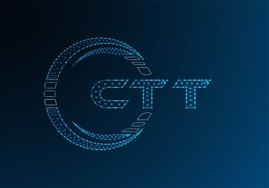 CTT düşük poli harfli logo vektör tasarımı. CTT düşük poli logo tasarımı. 
