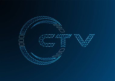 CTV düşük poli harfli logo vektör tasarımı. CTV düşük poli logo tasarımı. 