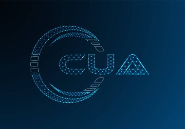CUA düşük poli harfli logo vektör tasarımı. CUA düşük poli logo tasarımı. 