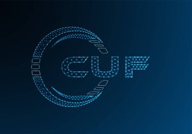 CUF düşük poli harfli logo vektör tasarımı. CUF düşük poli logo tasarımı. 