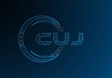 CUJ düşük poli harfli logo vektör tasarımı. CUJ düşük poli logo tasarımı. 