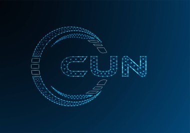 CUN düşük poli harfli logo vektör tasarımı. CUN düşük poli logo tasarımı. 