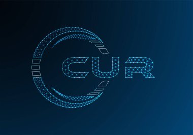 CUR düşük poli harfli logo vektör tasarımı. CUR düşük poli logo tasarımı. 