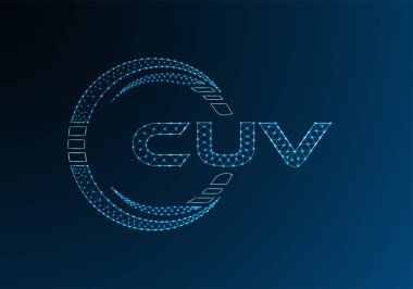 CUV düşük poli harfli logo vektör tasarımı. CUV düşük poli logo tasarımı. 