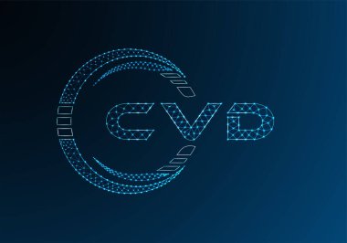 CVD düşük poli harfli logo vektör tasarımı. CVD düşük poli logo tasarımı. 