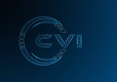CVI düşük poli harfli logo vektör tasarımı. CVI düşük poli logo tasarımı. 