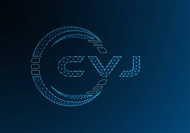 CVJ düşük poli harfli logo vektör tasarımı. CVJ düşük poli logo tasarımı. 