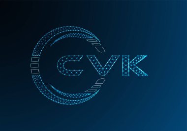 CVK düşük poli harfli logo vektör tasarımı. CVK düşük poli logo tasarımı. 