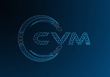 CVM düşük poli harfli logo vektör tasarımı. CVM düşük poli logo tasarımı. 