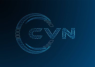 CVN düşük poli harfli logo vektör tasarımı. CVN düşük poli logo tasarımı. 