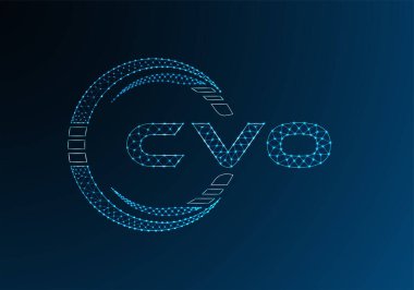 CVO düşük poli harfli logo vektör tasarımı. CVO düşük poli logo tasarımı. 