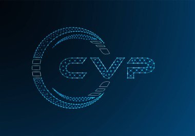 CVP düşük poli harfli logo vektör tasarımı. CVP düşük poli logo tasarımı. 