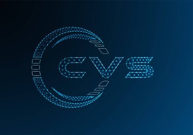 CVS düşük poli harfli logo vektör tasarımı. CVS düşük poli logo tasarımı. 