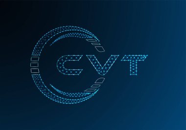 CVT düşük poli harfli logo vektör tasarımı. CVT düşük poli logo tasarımı. 