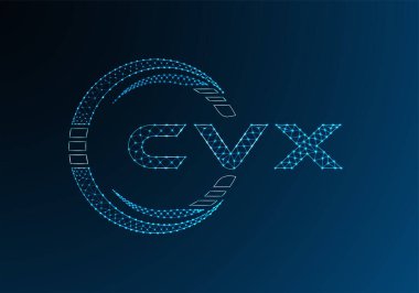 CVX düşük poli harfli logo vektör tasarımı. CVX düşük poli logo tasarımı. 