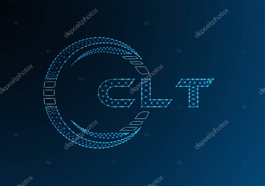CLT low poly letter logo vector design. CLT lower poly logo design.